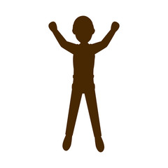 avatar man jumping with hands up silhouette. vector illustration