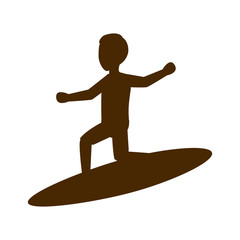surfer man silhouette. extreme aquatic sport. vector illustration