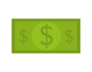 green bill cash with money symbol. type of economy payment. vector illustration