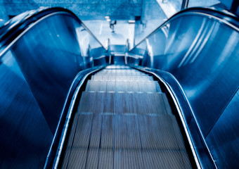Obraz premium View of Escalator in an underground station of China.