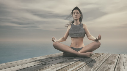 Fototapeta na wymiar Beautiful woman doing yoga