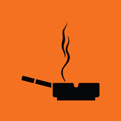 Cigarette in an ashtray icon