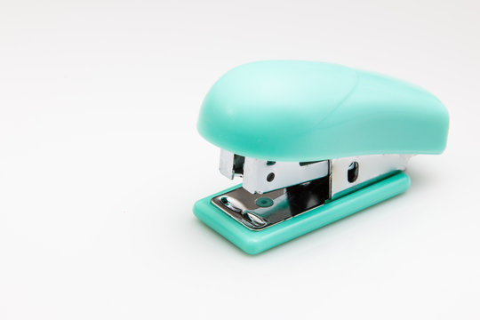 Mini Stapler On White Background.