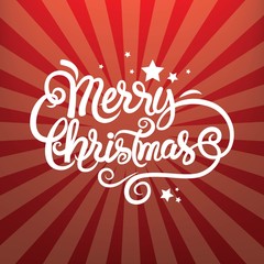 Christmas Greeting Card. Merry Christmas lettering, vector illustration