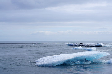 iceberg on the black rock beach