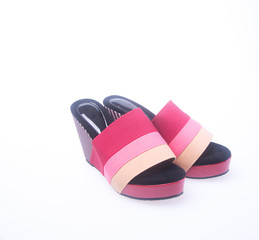 shoe. red and fashion woman shoes on a background.