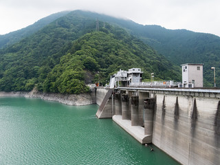 Obraz na płótnie Canvas Ikawa Dam in Shizuoka, Japan (静岡県 井川ダム) 
