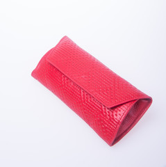 wallet or purse woman (red colour) on a background.
