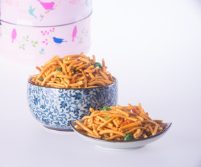 murukku or traditional indian snack on background.