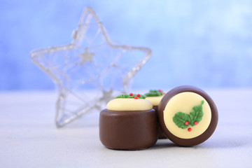 Festive Christmas holiday chocolates
