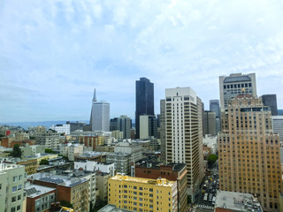 Fototapeta premium San Francisco Cityscape with Downtown Skyscrapers in a Distance, California, USA