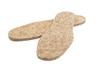 Felted insoles for shoes