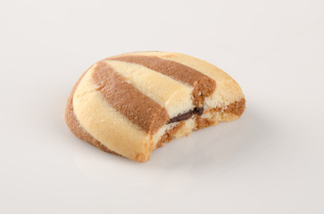 cookies or butter cookies white chocolate on background.