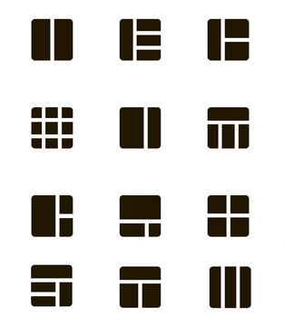 Collection set of Gallery view Display options icon vector