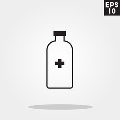 Medicine bottle hospital icon in trendy flat style isolated on grey background. Id card symbol for your design, logo, UI. Vector illustration, EPS10.