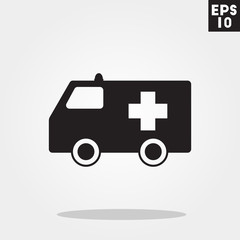 Ambulance hospital icon in trendy flat style isolated on grey background. Id card symbol for your design, logo, UI. Vector illustration, EPS10.