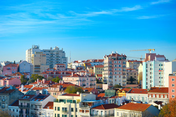 Naklejka premium Lisbon new districts architecture. Portugal