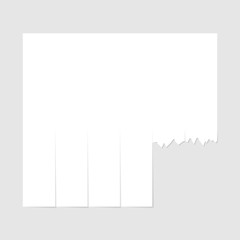 Blank advertisement template with cut slips. Vector illustration