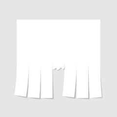 Blank advertisement template with cut slips. Vector illustration