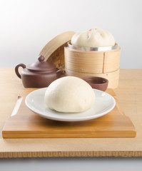 pao or asian buns on a background.