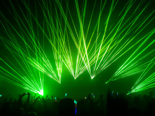 Party. Laser rays.