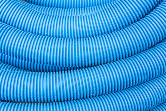 Blue round plastic tube pattern
