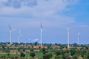 Wind turbines at daylight