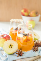 Apple cider with cinnamon and anise