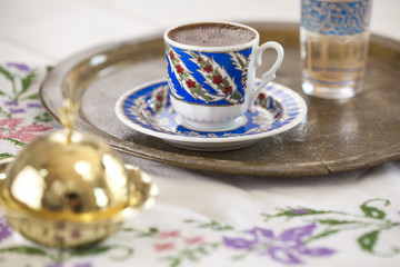 Cup of coffee on table