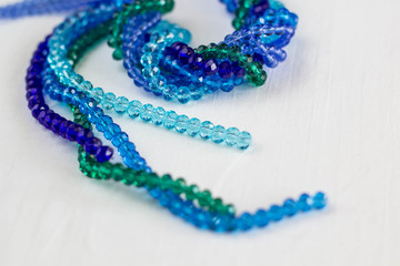 Beautiful colored glass and thread beads