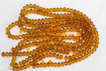 Beautiful colored glass and thread beads