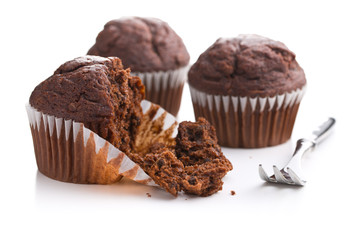The tasty chocolate muffins.