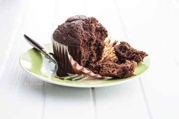 The tasty chocolate muffins.