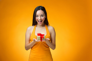 Chinese girl with a gift