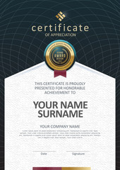 certificate template with Luxury black and golden elegant pattern,Vector illustration