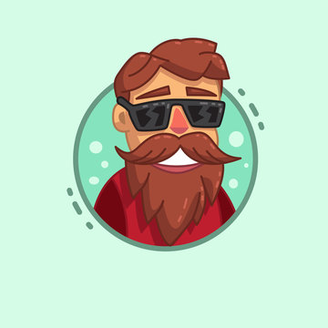 Hipster Beard Profile Icon