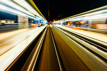 Fototapeta na wymiar Train travel blur