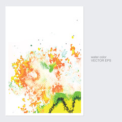 card with watercolor on white background for your design vector
