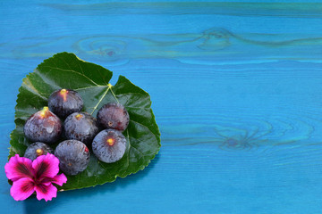 Figs and blue wood background