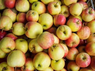 Closeup Fresh apples for sale at market