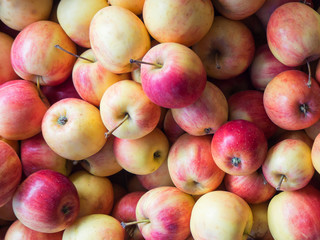 Closeup Fresh apples for sale at market