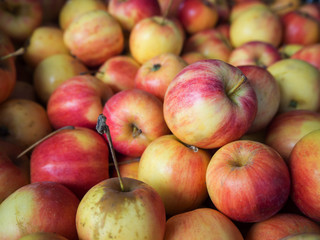 Fototapeta na wymiar Closeup Fresh apples for sale at market