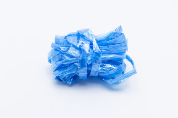 Plastic blue rope isolated