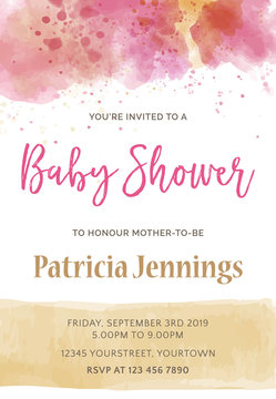 Gorgeous Watercolor Baby Shower Invitation