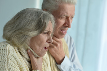 Portrait of sick  elderly couple
