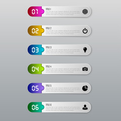Obraz premium Infographic business concept with 6 options, parts, steps. Infographic design template and marketing icons