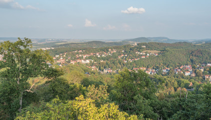 Blick auf Eisenach und den Thüringer Wald von der Wartburg