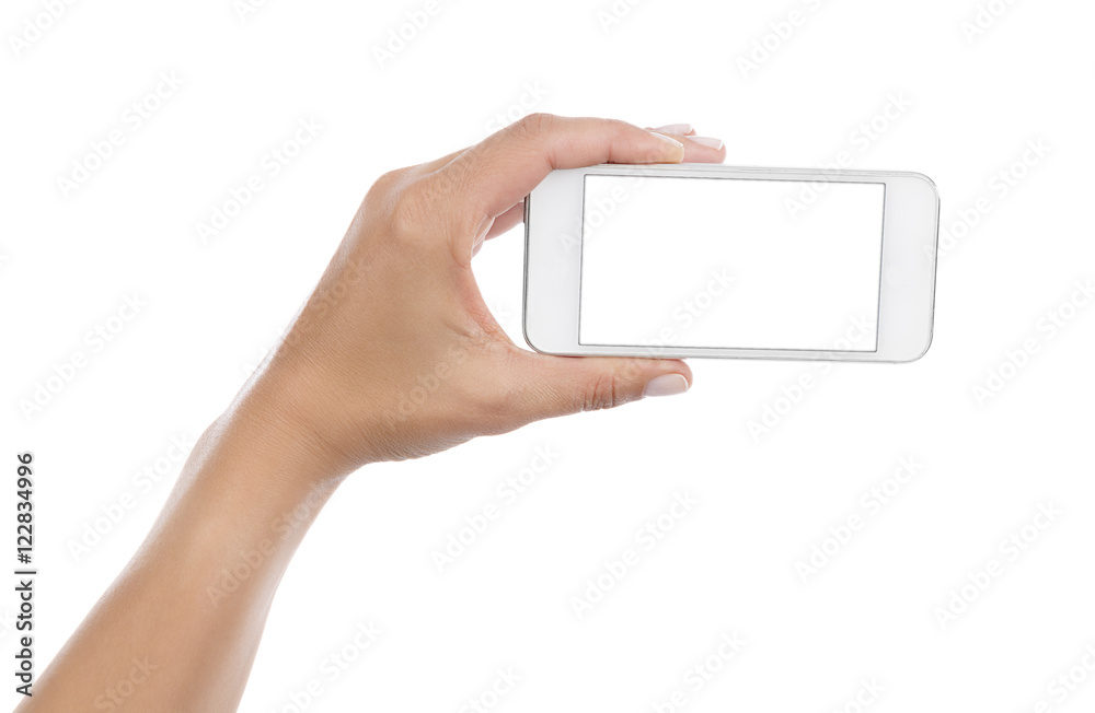 Sticker using smart phone isolated