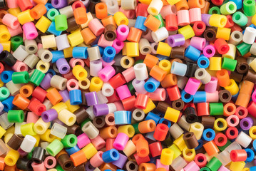 Abstract rich colourful plastic beads 
