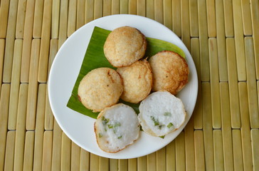 Thai sweetmeat coconut pudding on dish